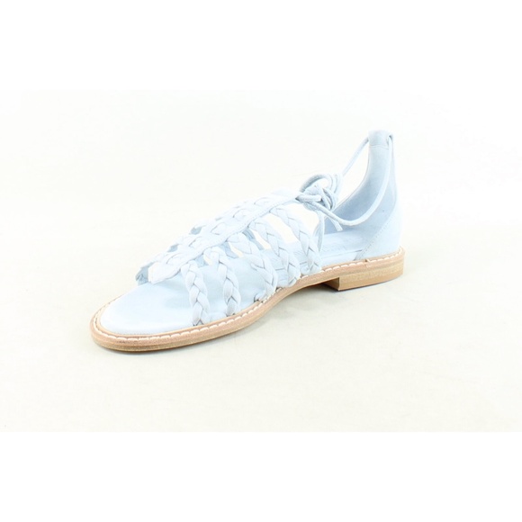 Right Bank Shoe Co Babe Blue Suede Leather Flat Sandals - Made in Italy  6.5 - Picture 4 of 8